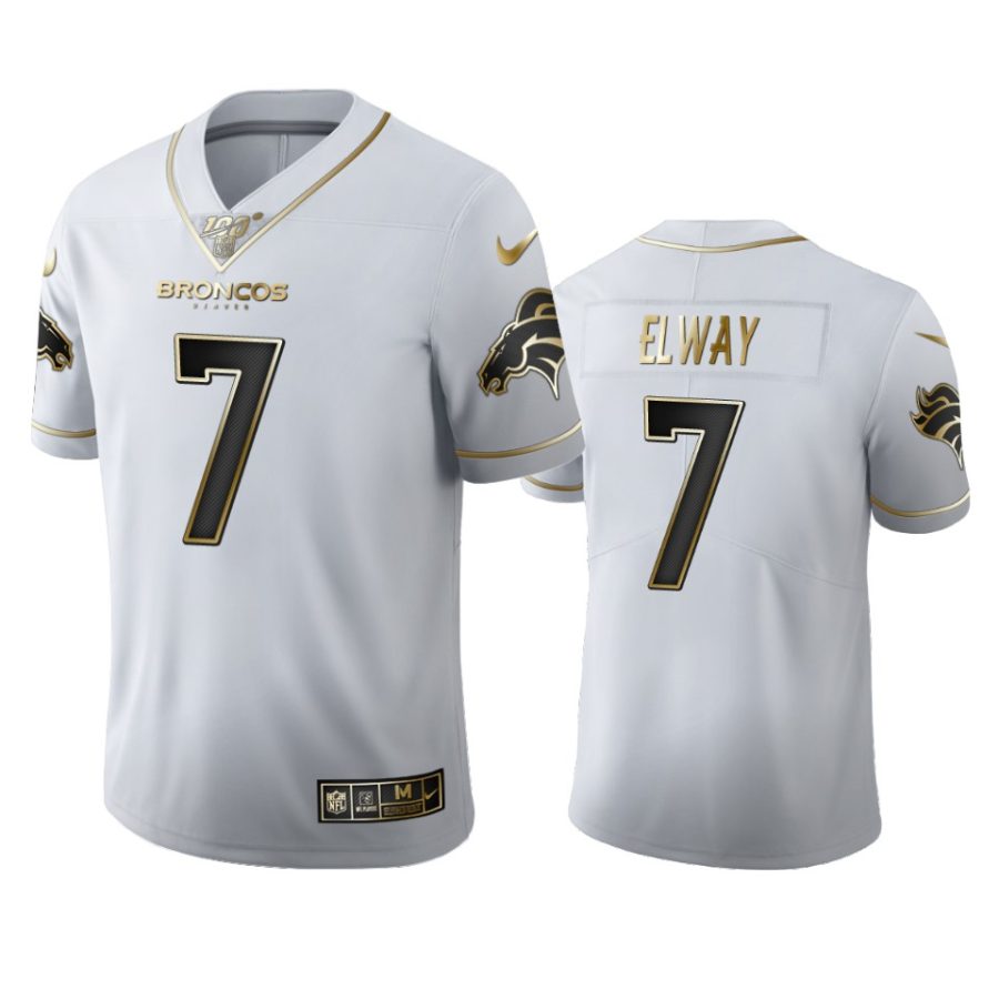 broncos john elway white golden edition 100th season jersey