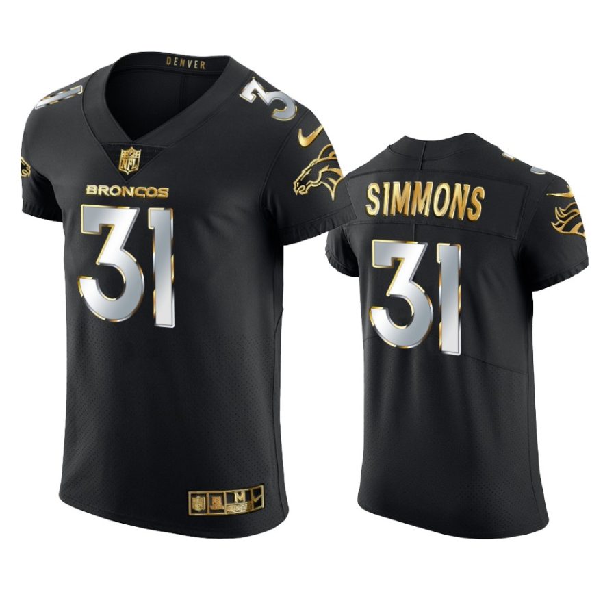 broncos justin simmons black 2020 21 golden edition elite jersey