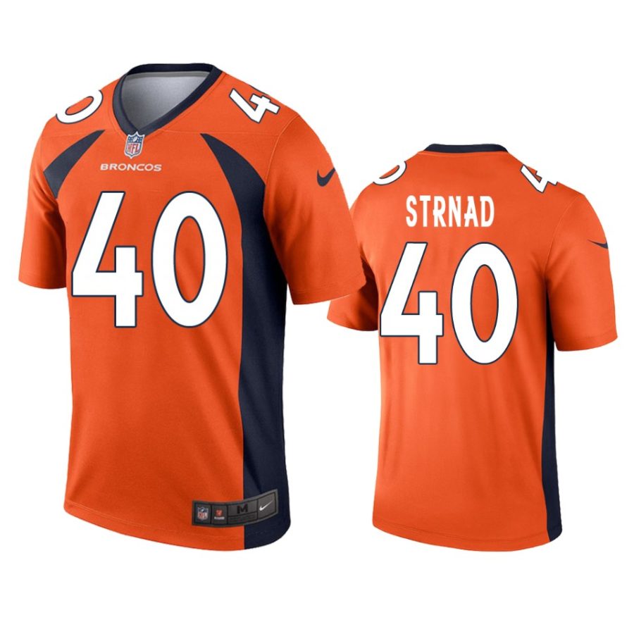 broncos justin strnad orange legend jersey