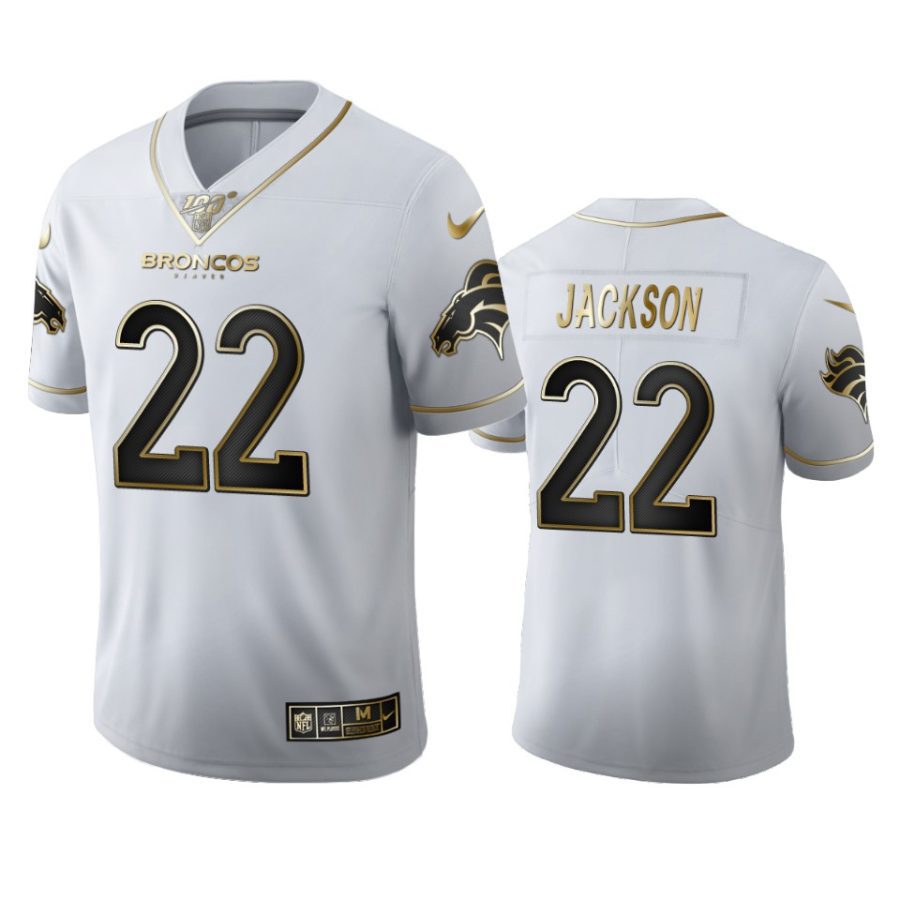 broncos kareem jackson white golden edition 100th season jersey