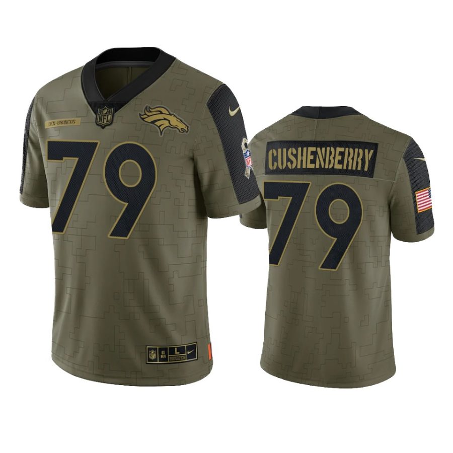 broncos lloyd cushenberry olive limited 2021 salute to service jersey