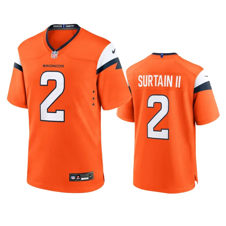 broncos patrick surtain ii 2024 game orange jersey