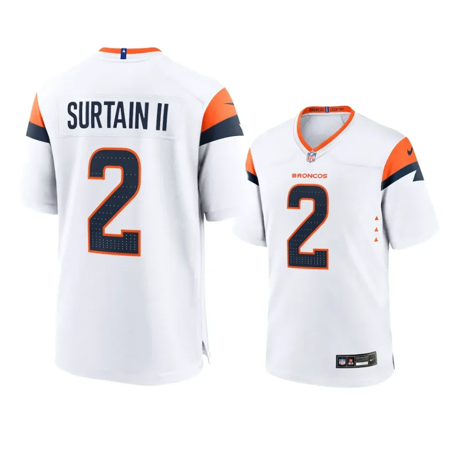 broncos patrick surtain ii 2024 game white jersey