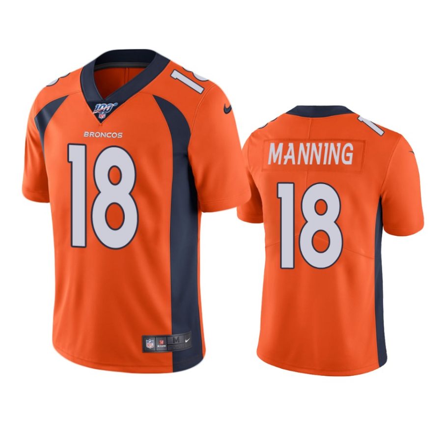 broncos peyton manning orange limited 100th season jersey