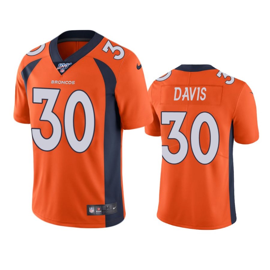 broncos terrell davis orange limited 100th season jersey