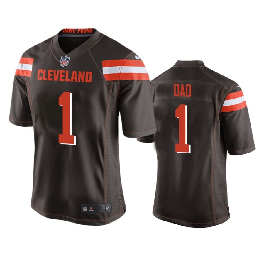 browns brown 2019 fathers day number 1 dad jersey