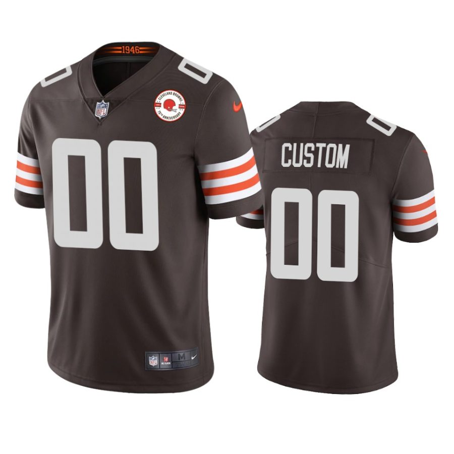 browns custom brown 75th anniversary patch jersey