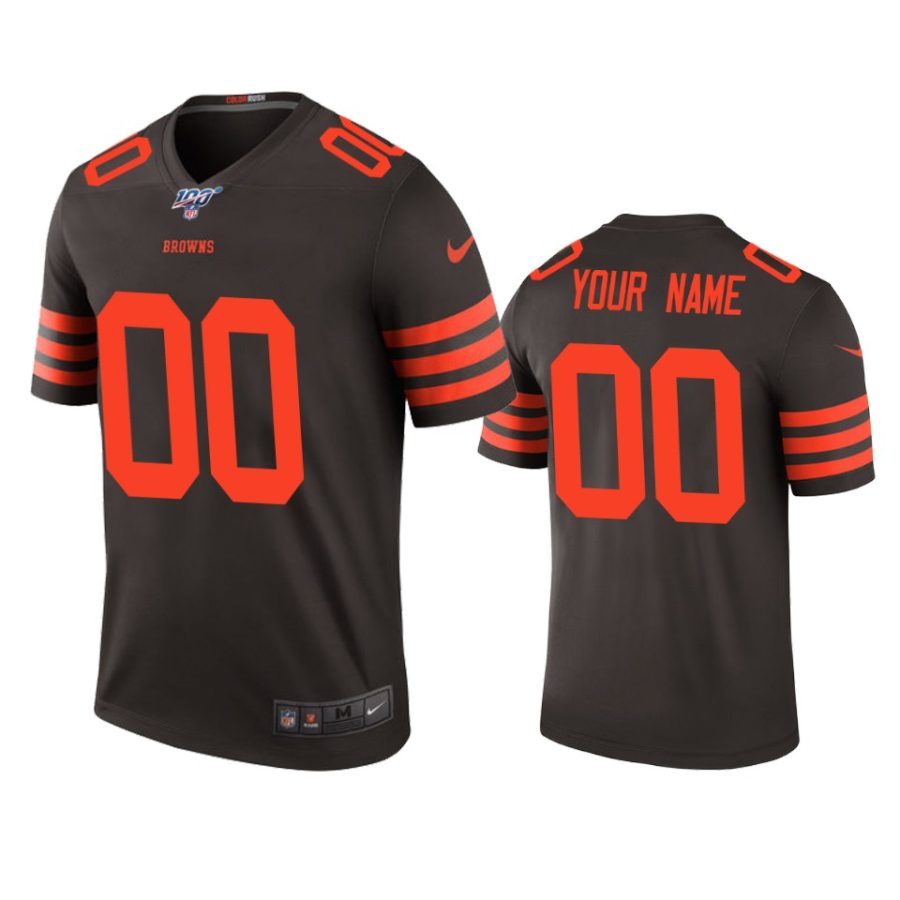 browns custom brown color rush legend 100th season jersey