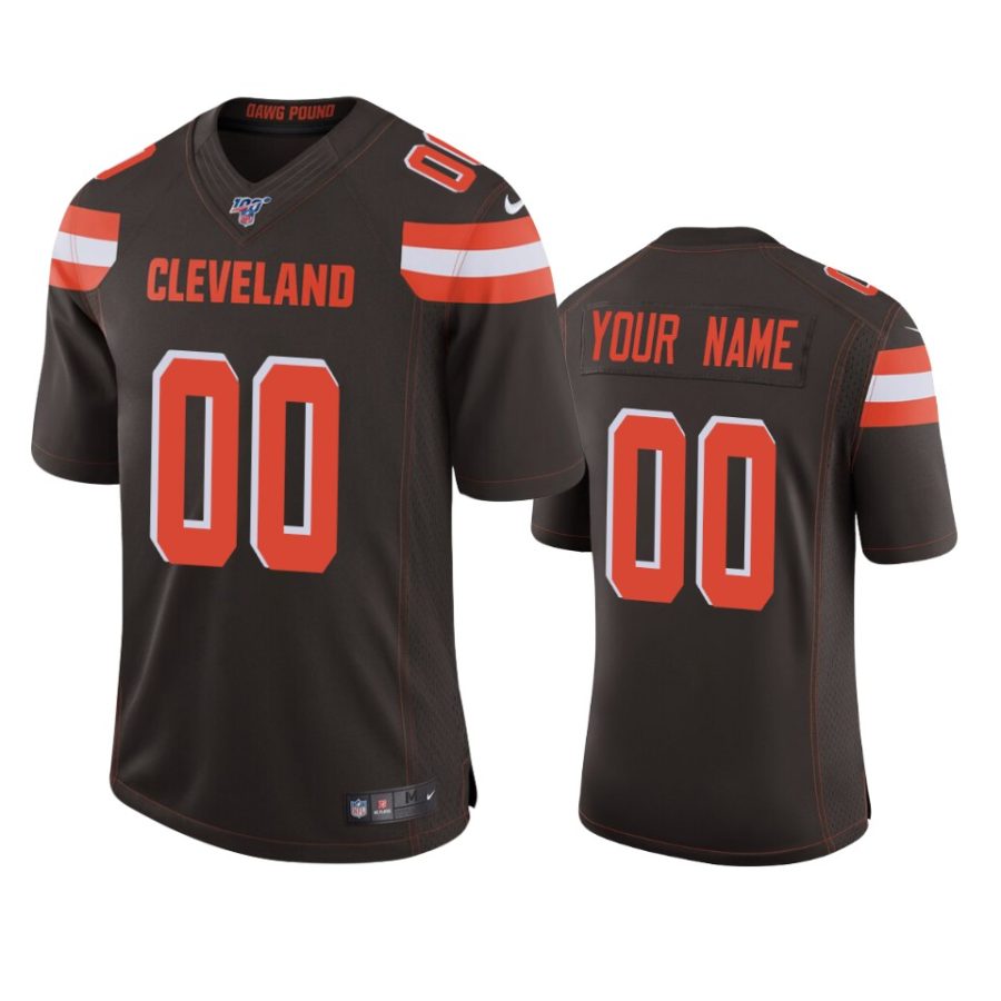 browns custom brown limited 100th season jersey