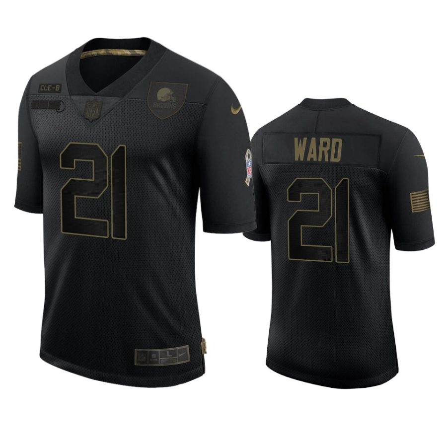 browns denzel ward black limited 2020 salute to service jersey