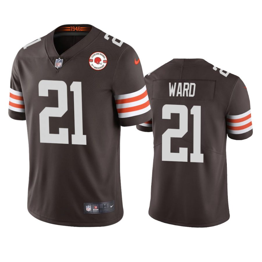 browns denzel ward brown 75th anniversary patch jersey