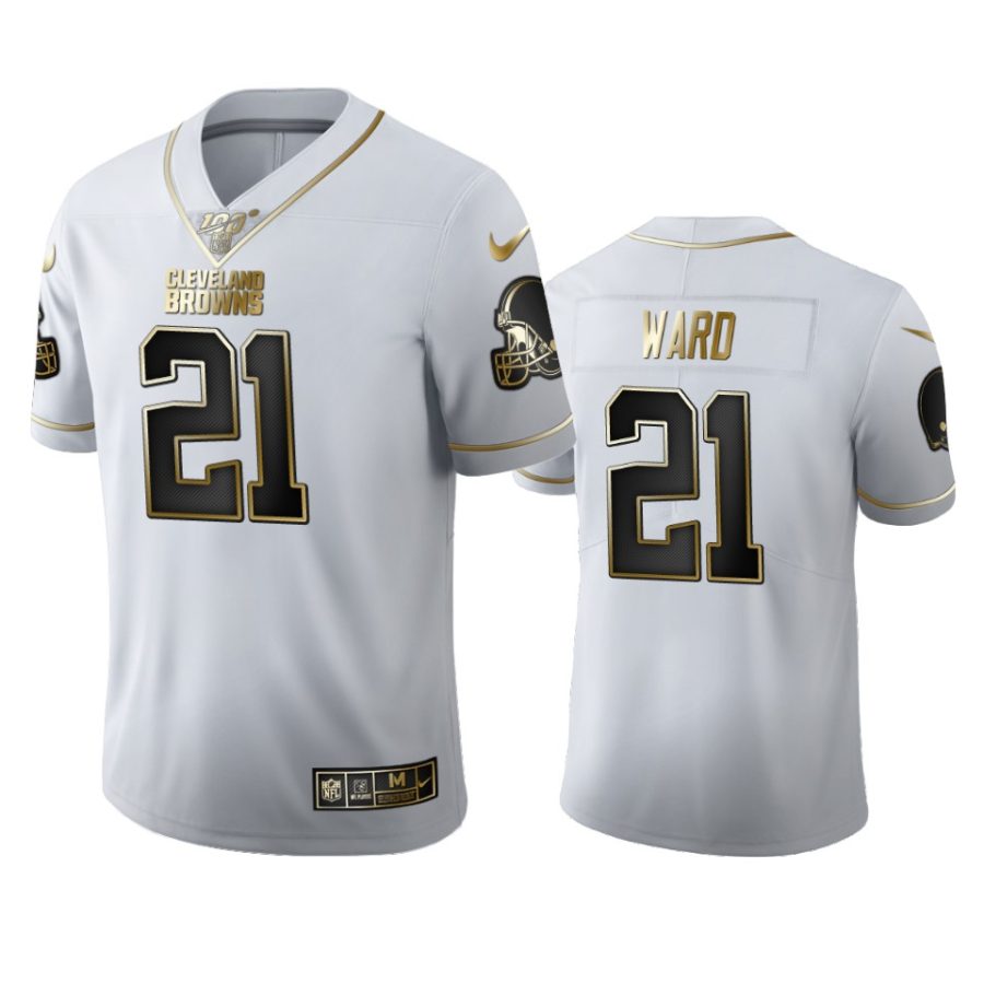 browns denzel ward white golden edition 100th season jersey