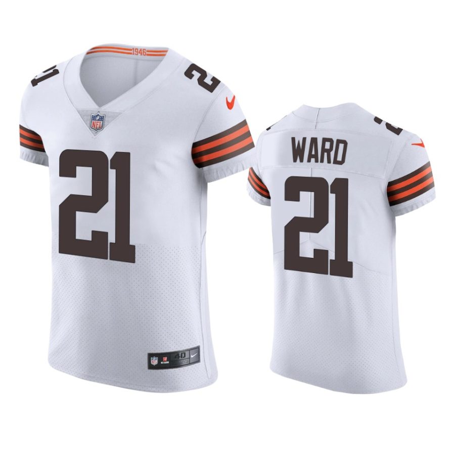 browns denzel ward white vapor elite jersey