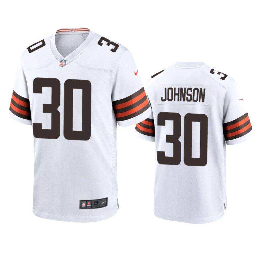 browns dernest johnson white game jersey