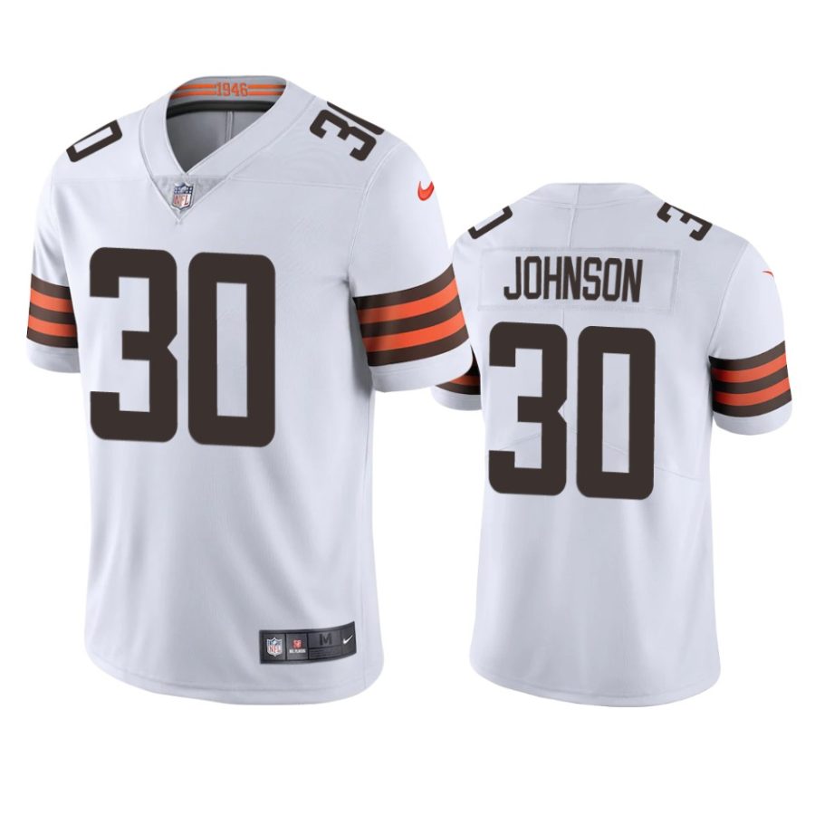 browns dernest johnson white vapor jersey