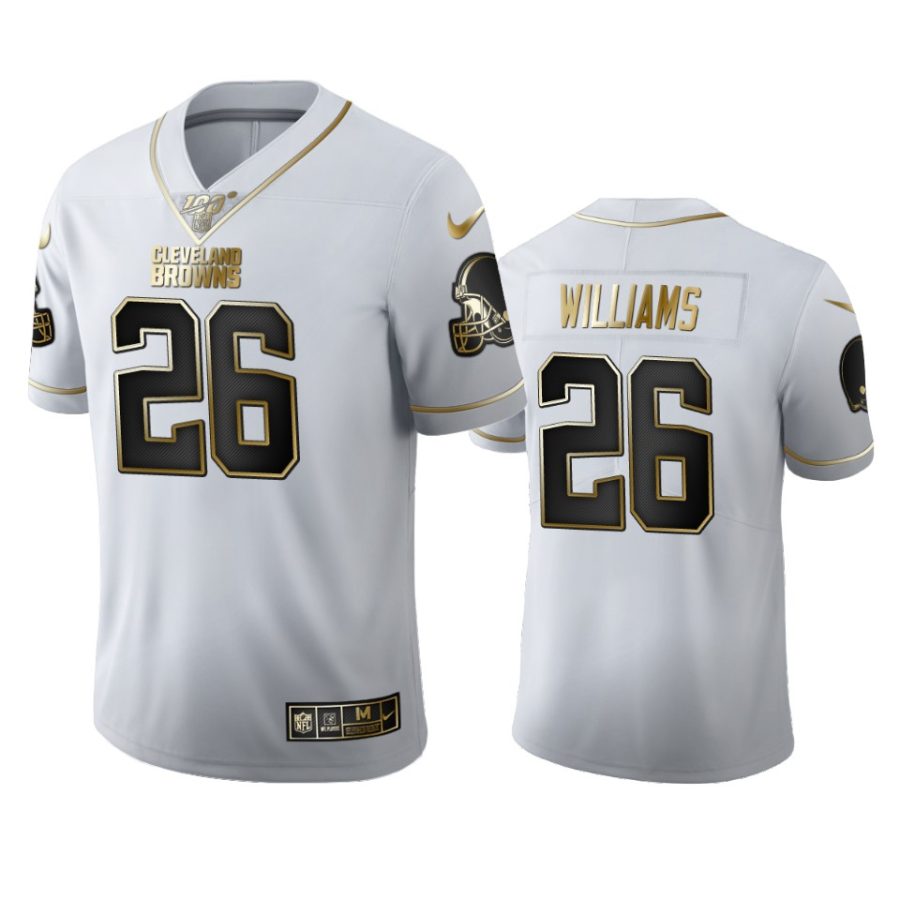 browns greedy williams white golden edition 100th season jersey