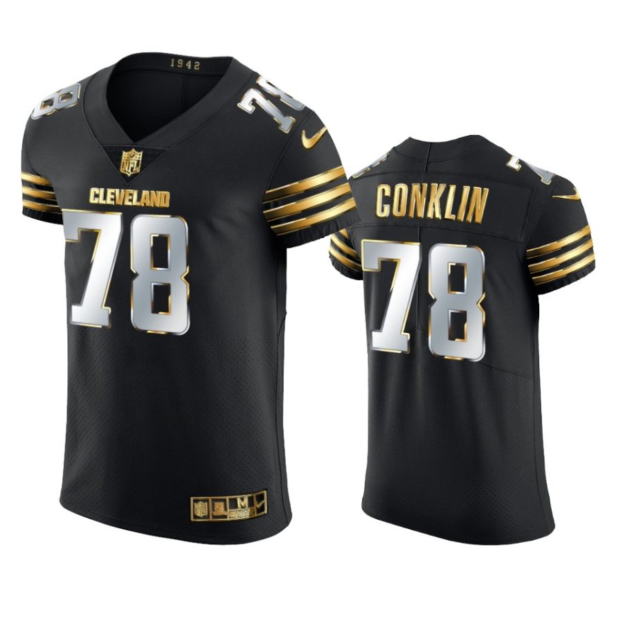 browns jack conklin black golden edition vapor elite jersey