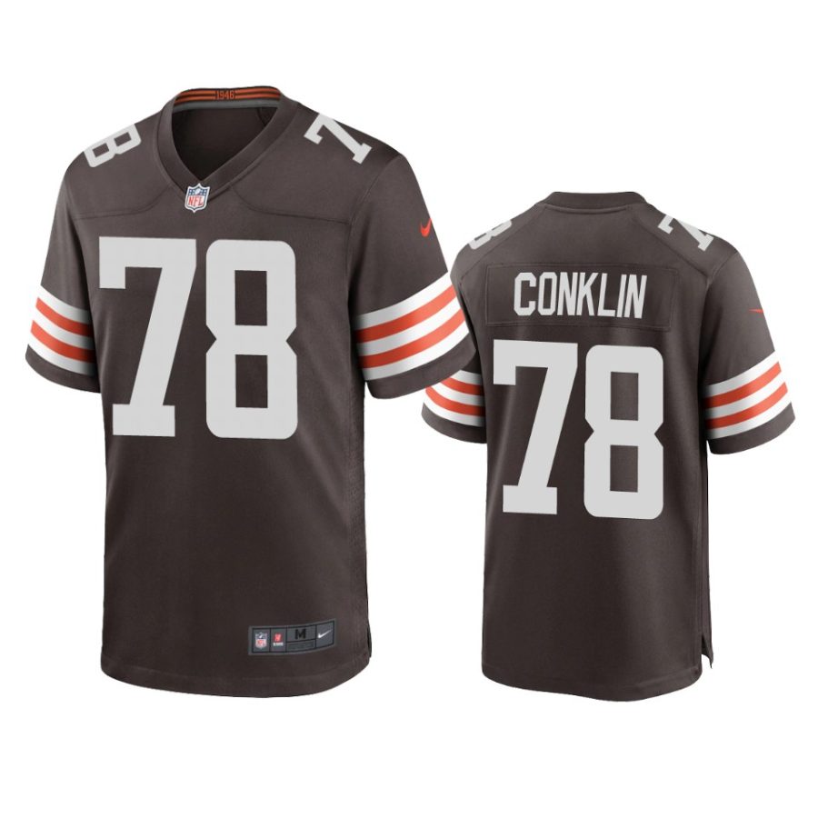 browns jack conklin brown game jersey