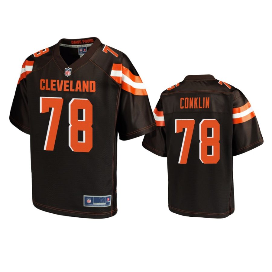 browns jack conklin brown pro line jersey