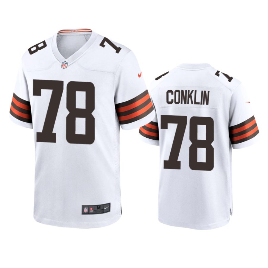 browns jack conklin white game jersey