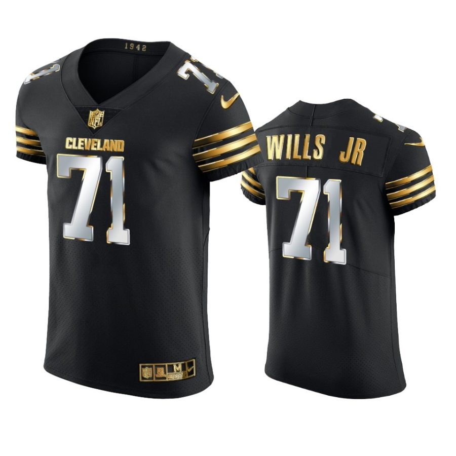 browns jedrick wills black golden edition vapor elite jersey