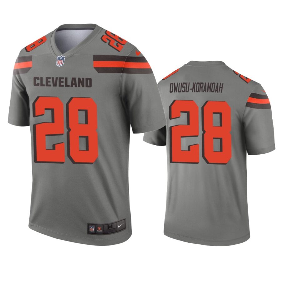 browns jeremiah owusu koramoah gray inverted legend jersey