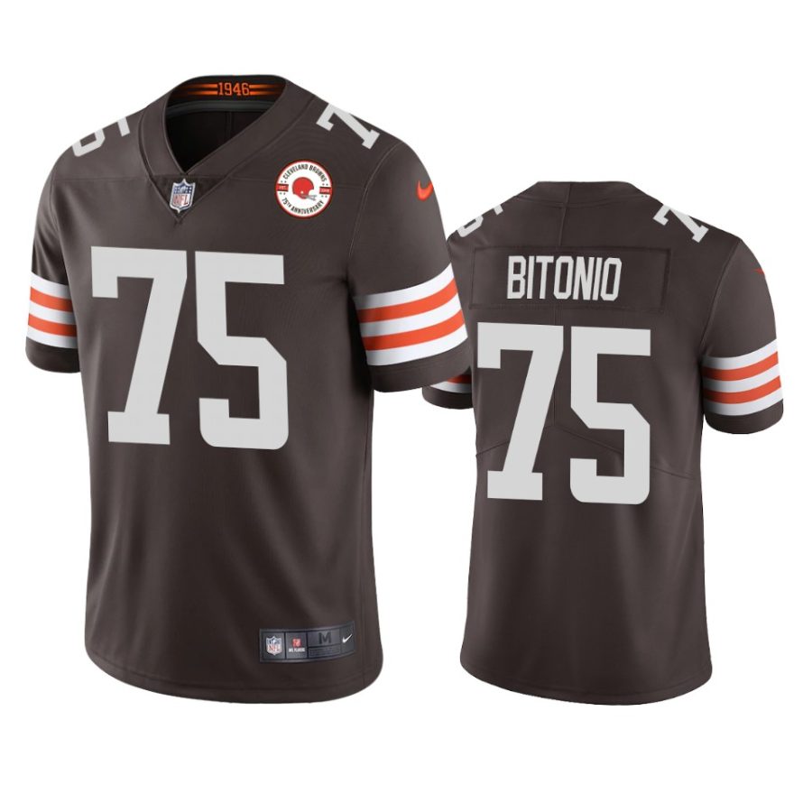 browns joel bitonio brown 75th anniversary patch jersey