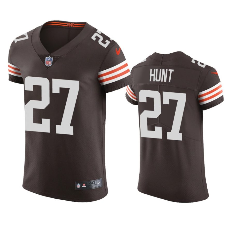 browns kareem hunt brown vapor elite jersey