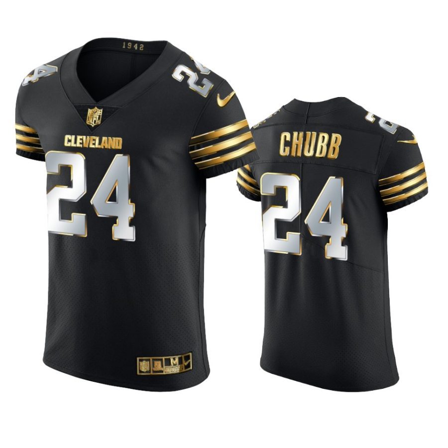 browns nick chubb black golden edition vapor elite jersey