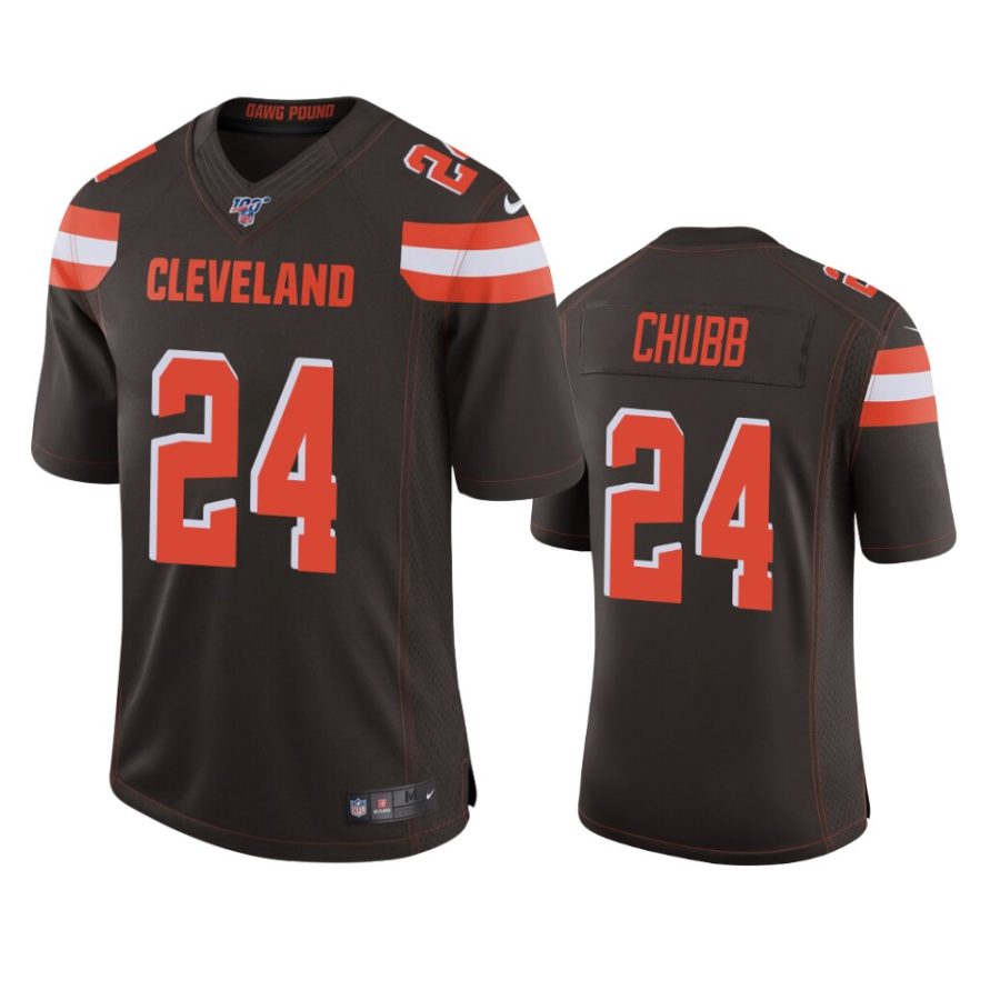 browns nick chubb brown limited 100th season jersey