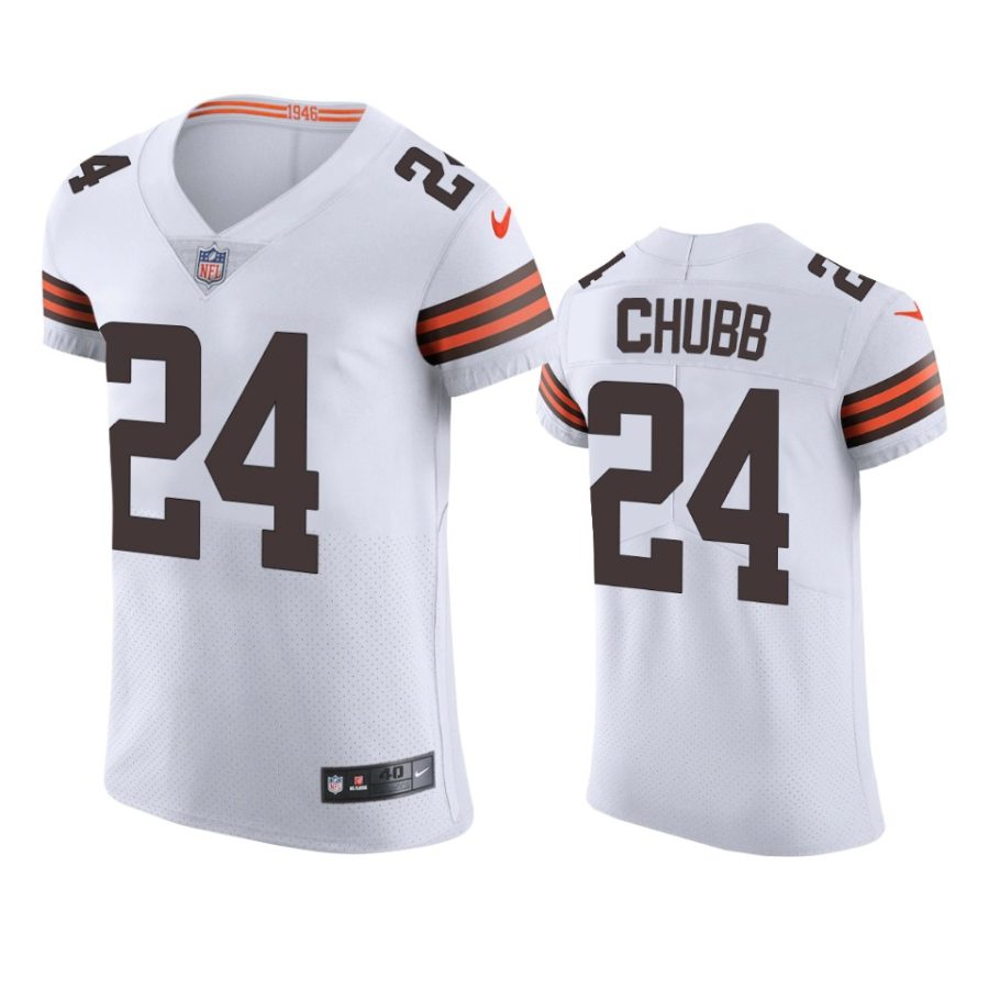 browns nick chubb white vapor elite jersey