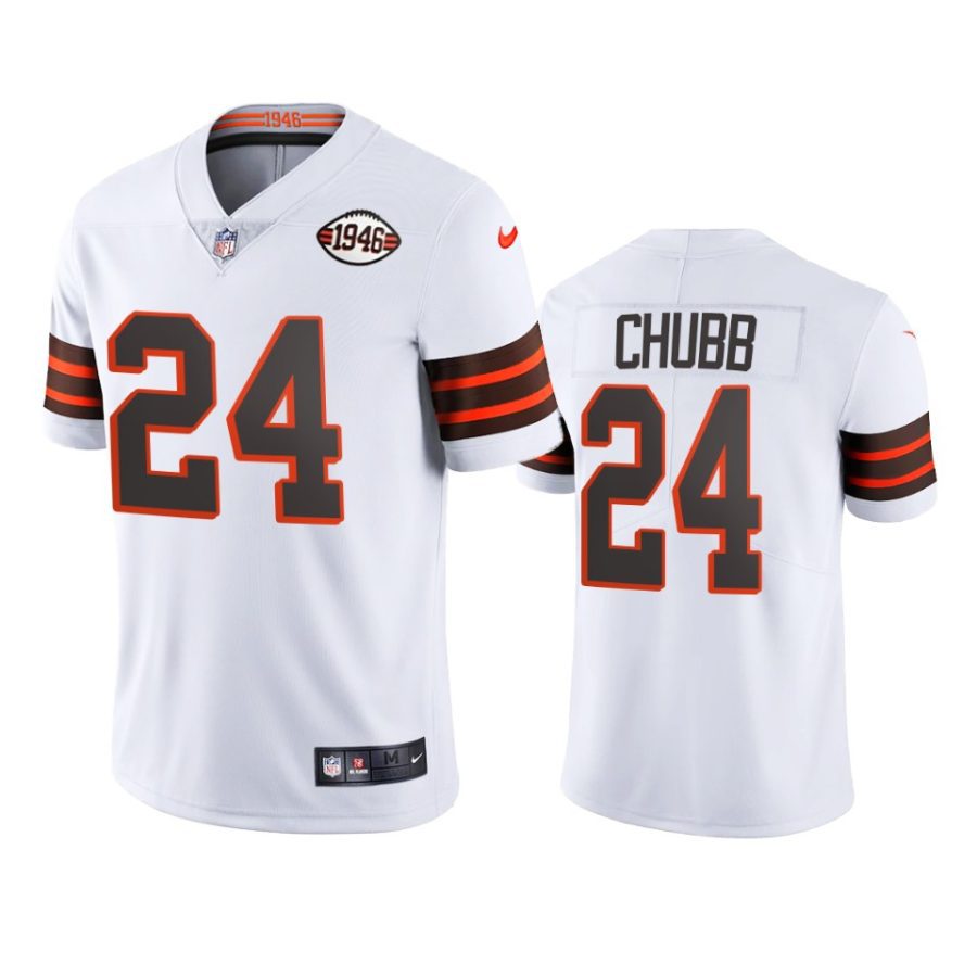 browns nick chubb white vapor limited 75th anniversary jersey