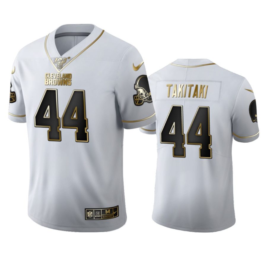 browns sione takitaki white golden edition 100th season jersey