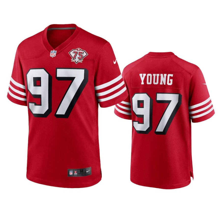 bryant young 49ers scarlet 75th anniversary jersey