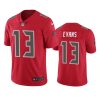 buccaneers 13 mike evans red color rush limited jersey