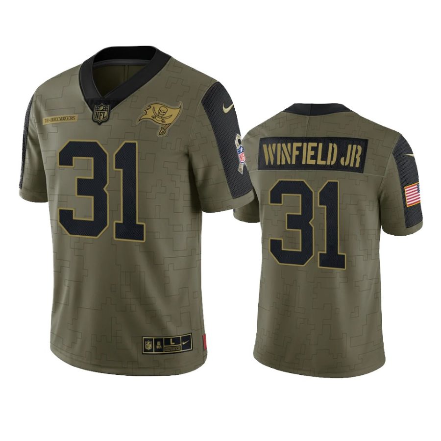 buccaneers antoine winfield jr. olive limited 2021 salute to service jersey