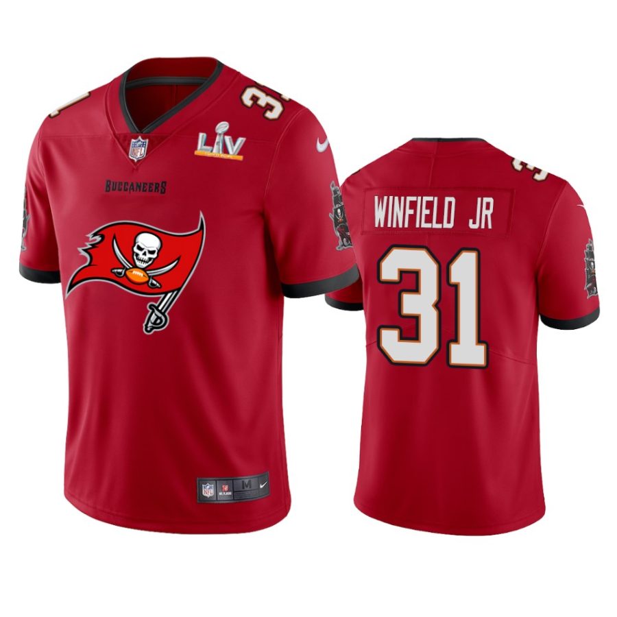 buccaneers antoine winfield jr. red super bowl lv champions primary logo jersey