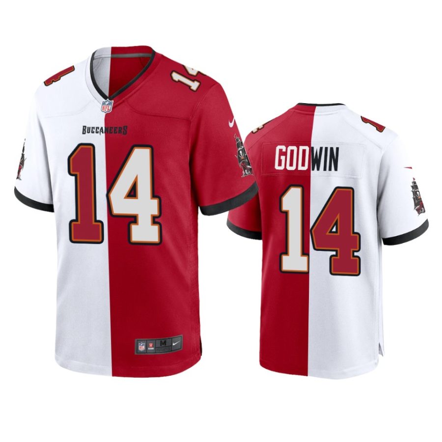 buccaneers chris godwin red white split two tone jersey