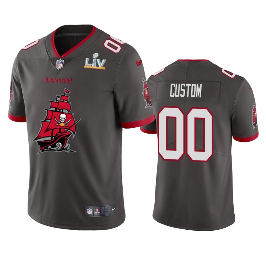 buccaneers custom pewter super bowl lv champions team logo jersey