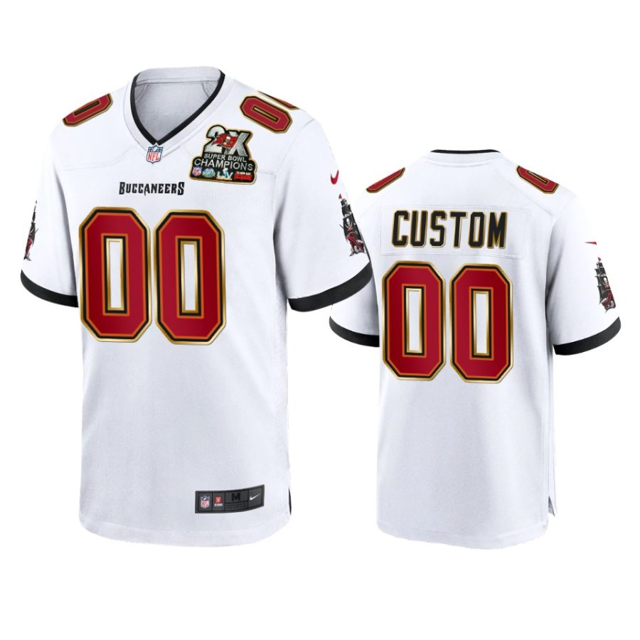 buccaneers custom white 2x super bowl champions patch game jersey