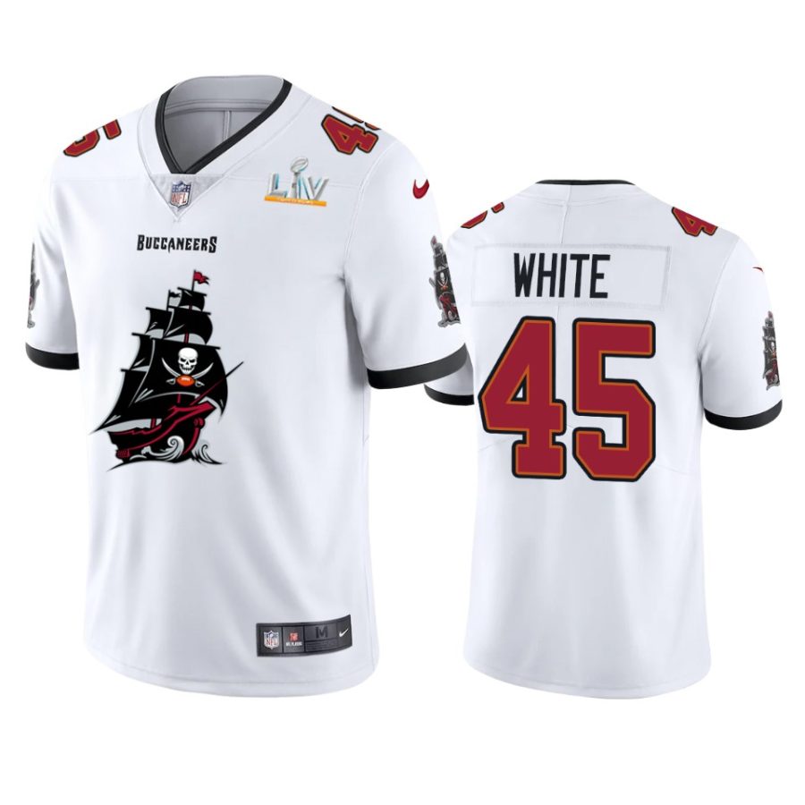 buccaneers devin white white super bowl lv champions team logo jersey