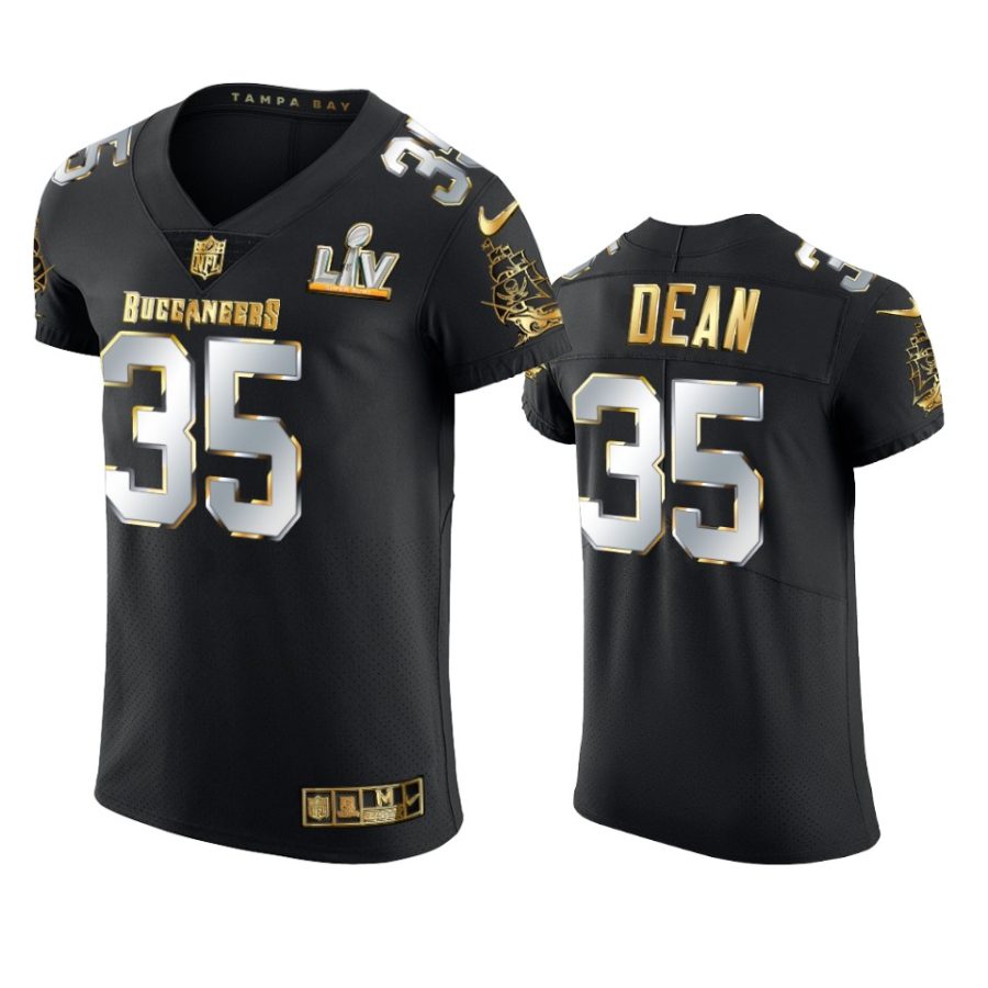 buccaneers jamel dean black golden elite super bowl lv jersey