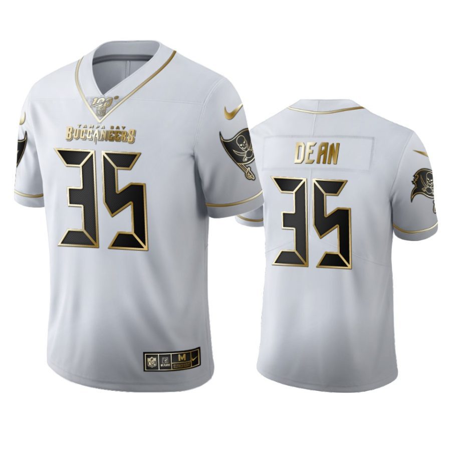 buccaneers jamel dean white golden edition 100th season jersey