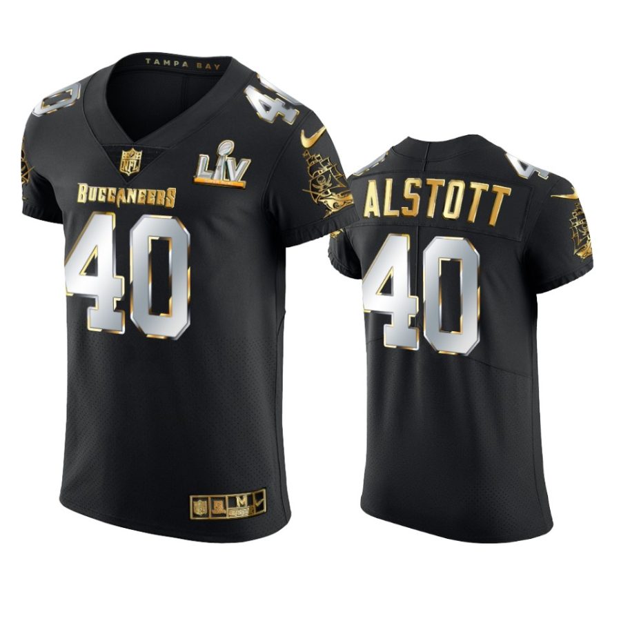 buccaneers mike alstott black golden elite super bowl lv jersey