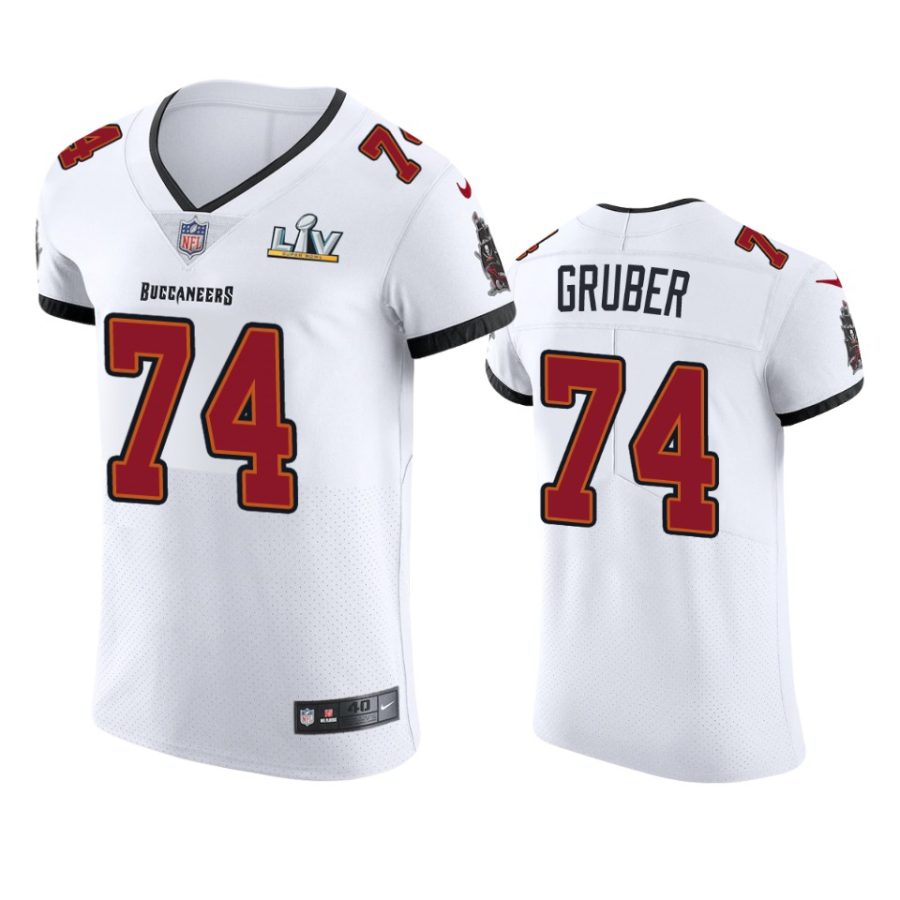 buccaneers paul gruber white vapor elite super bowl lv jersey