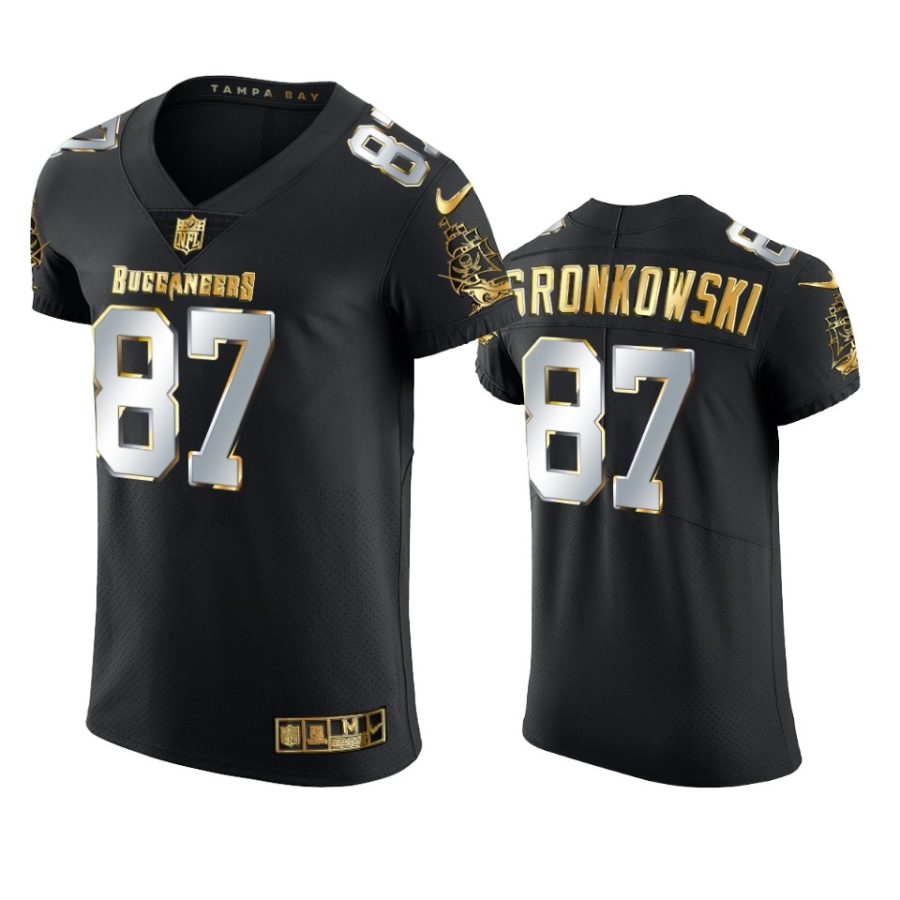 buccaneers rob gronkowski black golden edition elite jersey