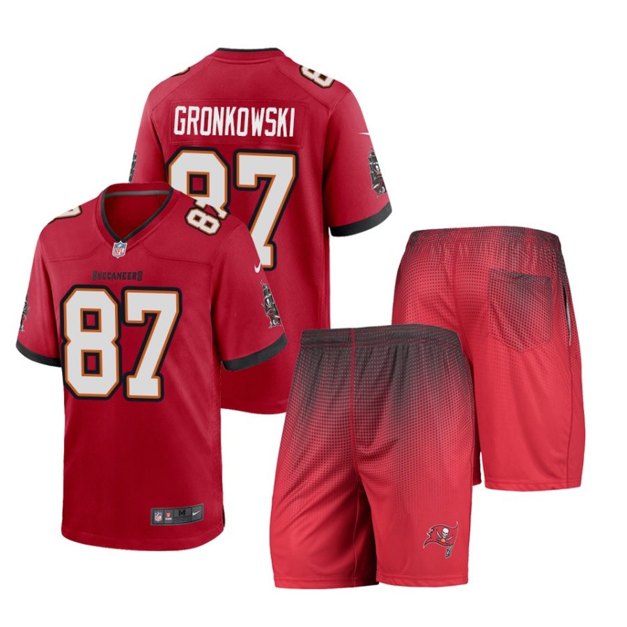 buccaneers rob gronkowski red game shorts jersey