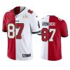 buccaneers rob gronkowski red white super bowl lv split jersey