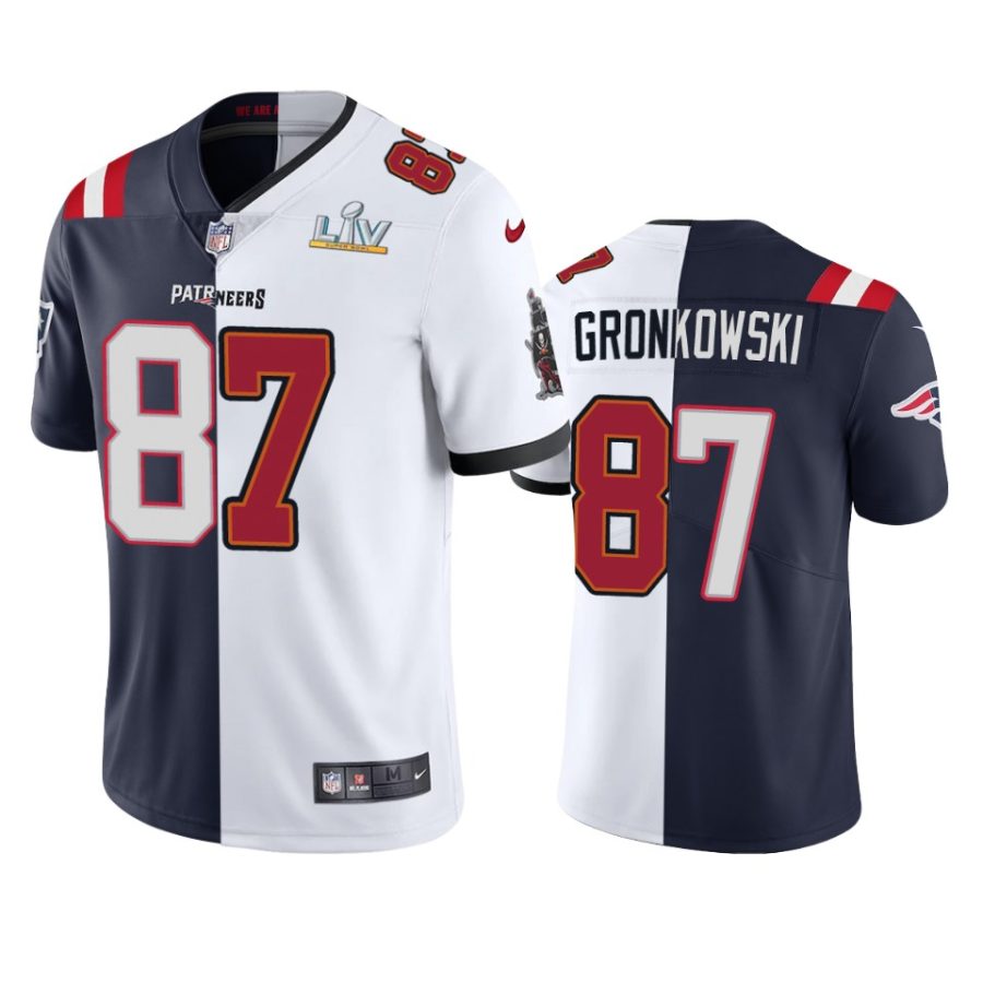 buccaneers rob gronkowski white navy super bowl lv split vapor limited jersey