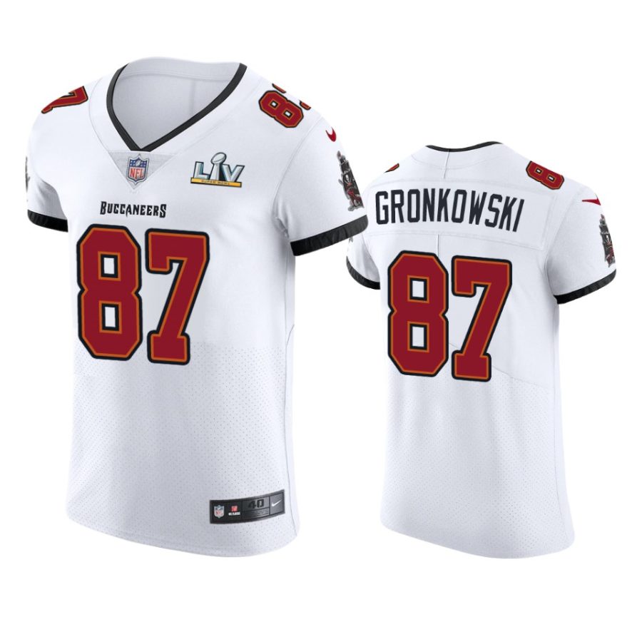 buccaneers rob gronkowski white vapor elite super bowl lv jersey